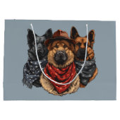 Amerikanische Unabhängigkeitstag German Shepherd H Große Geschenktüte (Rückseite)