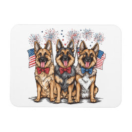 Amerikanische Unabhängigkeitstag German Shepherd H Magnet