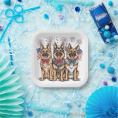 Amerikanische Unabhängigkeitstag German Shepherd H Pappteller (Party)