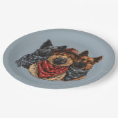 Amerikanische Unabhängigkeitstag German Shepherd H Pappteller (Schrägansicht)