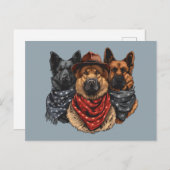 Amerikanische Unabhängigkeitstag German Shepherd H Postkarte (Vorne/Hinten)