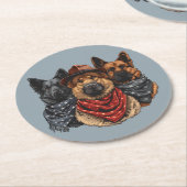 Amerikanische Unabhängigkeitstag German Shepherd H Runder Pappuntersetzer (Angewinkelt)