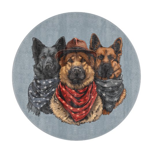 Amerikanische Unabhängigkeitstag German Shepherd H Schneidebrett (Vorderseite)