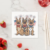 Amerikanische Unabhängigkeitstag German Shepherd H Serviette (Beispiel)