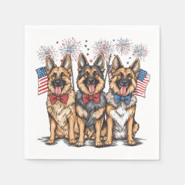 Amerikanische Unabhängigkeitstag German Shepherd H Serviette