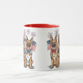 Amerikanische Unabhängigkeitstag German Shepherd H Tasse (Zentrum)
