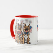 Amerikanische Unabhängigkeitstag German Shepherd H Tasse (Vorderseite Links)