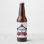 Amerikanische Unabhängigkeitstag Glitzer Bierflaschenetikett (Vorderseite)
