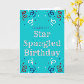 Amerikanische Unabhängigkeitstag Glitzer Geburtsta Karte (Gelbe Blume)