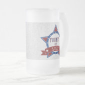 Amerikanische Unabhängigkeitstag Glitzer Mattglas Bierglas (VorderseiteRechts)