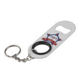 Amerikanische Unabhängigkeitstag Glitzer Mini Flaschenöffner (Vorderseite Schrägansicht)