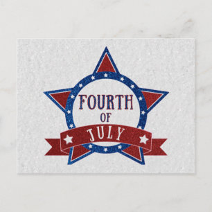 Amerikanische Unabhängigkeitstag Glitzer Postkarte