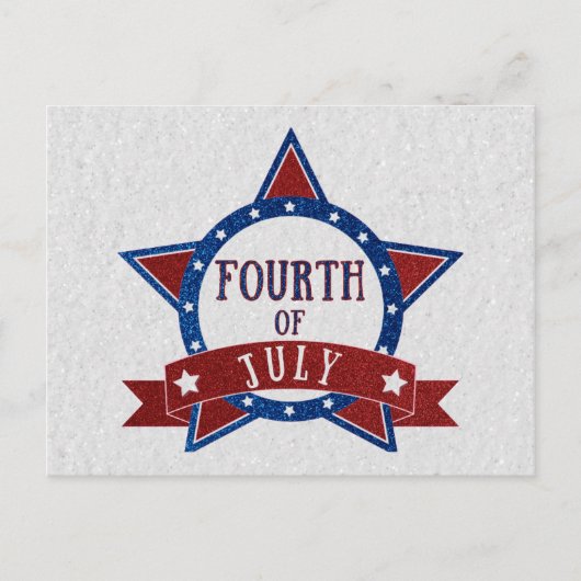Amerikanische Unabhängigkeitstag Glitzer Postkarte (Vorderseite)