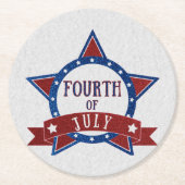 Amerikanische Unabhängigkeitstag Glitzer Runder Pappuntersetzer (Vorderseite)