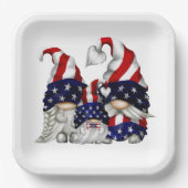 Amerikanische Unabhängigkeitstag Gnomes Pappteller (Vorderseite)