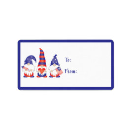 Amerikanische Unabhängigkeitstag Gnomes Red White Adressaufkleber