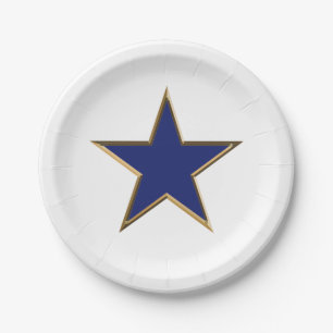 Amerikanische Unabhängigkeitstag goldblauer patrio Pappteller
