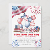 Amerikanische Unabhängigkeitstag GRILLEN Einladung (Vorderseite)