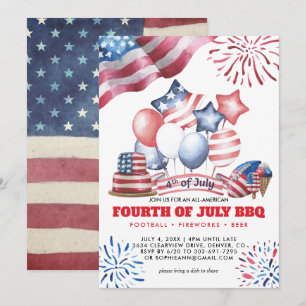Amerikanische Unabhängigkeitstag GRILLEN Einladung