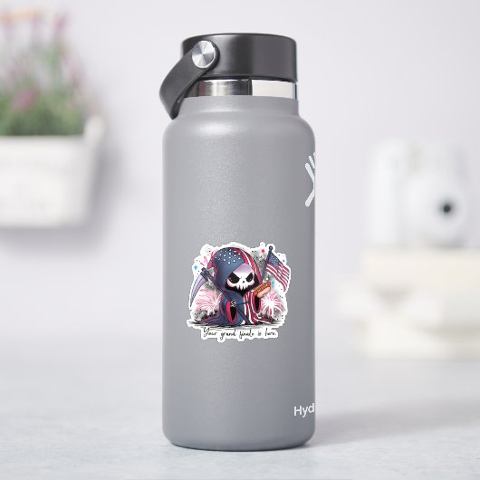Amerikanische Unabhängigkeitstag Grim Sensenmann Aufkleber (HydroFlask)