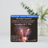 Amerikanische Unabhängigkeitstag Hochzeit Einladung (Stehend Vorderseite)