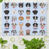 Amerikanische Unabhängigkeitstag-Hundeszenen Geschirrtuch (Gefaltet)