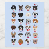 Amerikanische Unabhängigkeitstag-Hundeszenen Weinetikett (Einzelnes Label)