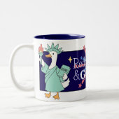 Amerikanische Unabhängigkeitstag-Kaffee: Funny Red Zweifarbige Tasse (Links)