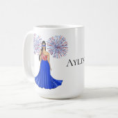 Amerikanische Unabhängigkeitstag mit Feuerwerk-Mod Kaffeetasse (Vorderseite Links)