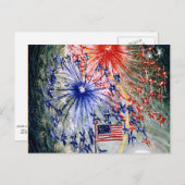 Amerikanische Unabhängigkeitstag, Nummer 1, Kunstm Postkarte (Vorne/Hinten)