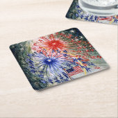 Amerikanische Unabhängigkeitstag, Nummer 1, Kunstm Rechteckiger Pappuntersetzer (angewinkelt)