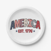 Amerikanische Unabhängigkeitstag-Papiertafel des U Pappteller (Vorderseite)