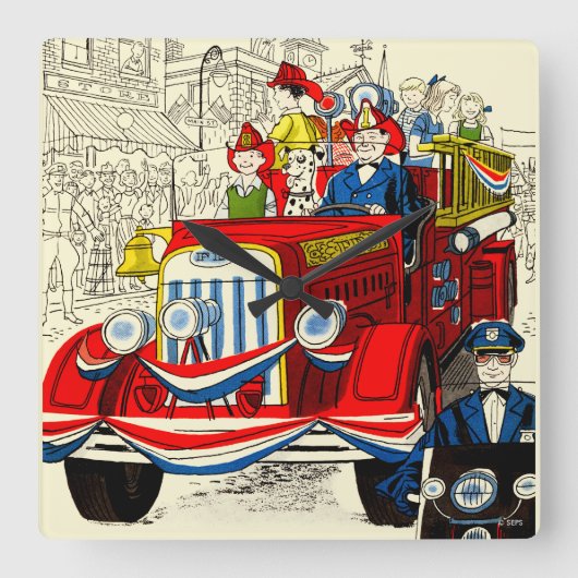 Amerikanische Unabhängigkeitstag Parade Quadratische Wanduhr (Vorderseite)