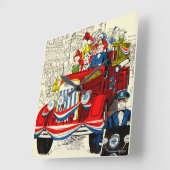 Amerikanische Unabhängigkeitstag Parade Quadratische Wanduhr (Winkel)