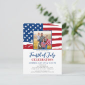 Amerikanische Unabhängigkeitstag Party American Fl Einladungspostkarte (Stehend Vorderseite)