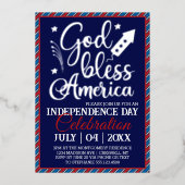 Amerikanische Unabhängigkeitstag Party Amerika Folieneinladung (Vorderseite)