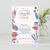 Amerikanische Unabhängigkeitstag Party Einladung (Stehend Vorderseite)