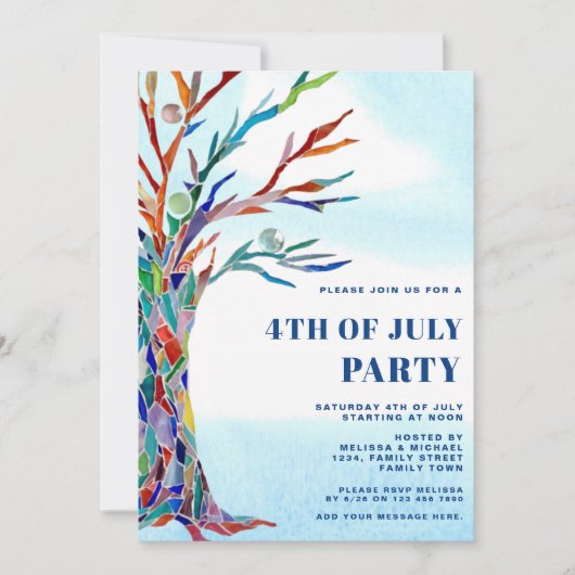 Amerikanische Unabhängigkeitstag Party Einladung (Vorderseite)