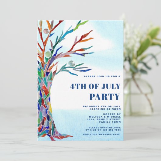 Amerikanische Unabhängigkeitstag Party Einladung (Stehend Vorderseite)