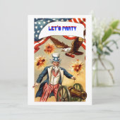 Amerikanische Unabhängigkeitstag PARTY EINLADUNG ~ (Stehend Vorderseite)