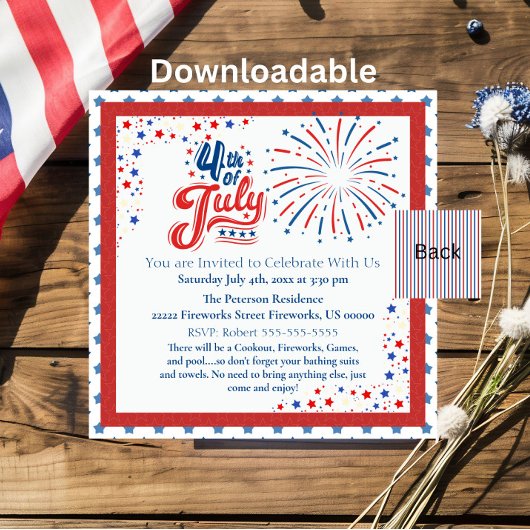 Amerikanische Unabhängigkeitstag-Party Einladung