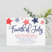 Amerikanische Unabhängigkeitstag-Party Einladung f (Stehend Vorderseite)