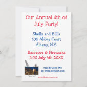 Amerikanische Unabhängigkeitstag-Party Einladungen (Rückseite)