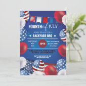 Amerikanische Unabhängigkeitstag Party GRILLEN Ame Einladung (Stehend Vorderseite)