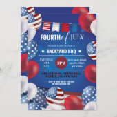 Amerikanische Unabhängigkeitstag Party GRILLEN Ame Einladung (Vorne/Hinten)