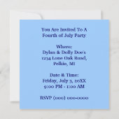 Amerikanische Unabhängigkeitstag Party Liberty Bel Einladung (Rückseite)