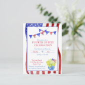 Amerikanische Unabhängigkeitstag-Party Postkarte (Stehend Vorderseite)