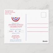 Amerikanische Unabhängigkeitstag-Party Postkarte (Rückseite)