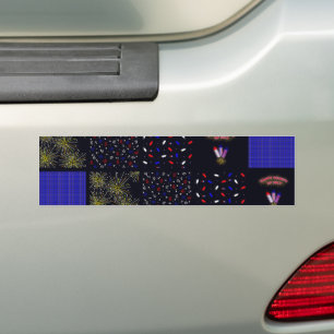 Amerikanische Unabhängigkeitstag Patchwork Pattern Autoaufkleber
