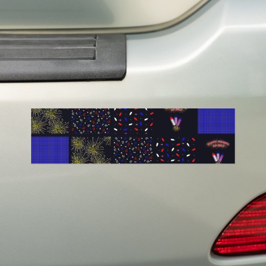 Amerikanische Unabhängigkeitstag Patchwork Pattern Autoaufkleber (Auf Auto)